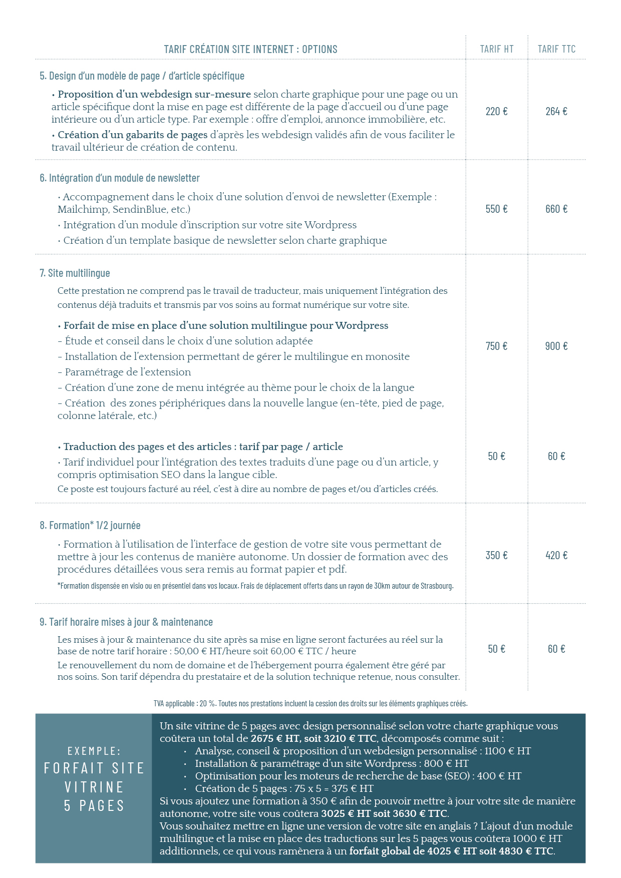 Tarif création site internet Strasbourg