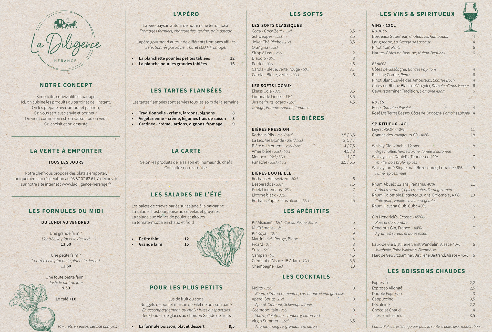 Design menu restaurant Moselle